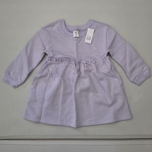 NWT GAP / babyGAP Long Sleeves Ruffle Dress Lilac Size 2T/2 years (2 available)